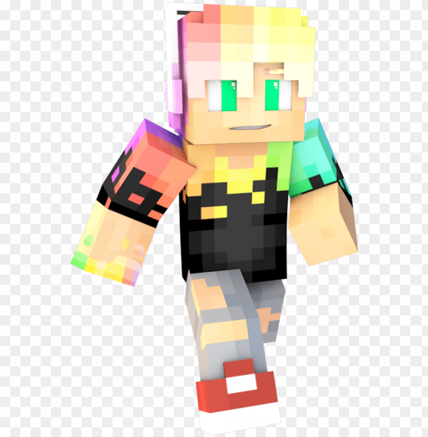Dj Minecraft Rainbow Skin Pack Png Image With Transparent