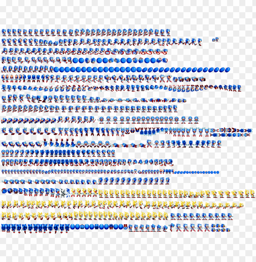 Sonic Classic Modern Mix Ultimate Sprite Sheet transparent background PNG  clipart