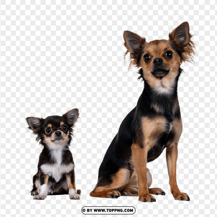 Adult Dog With Puppy Sitting Together PNG Transparent Background