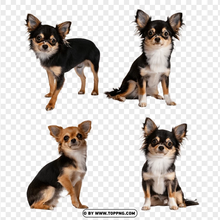 Small Dogs Group Standing Together PNG Transparent Background