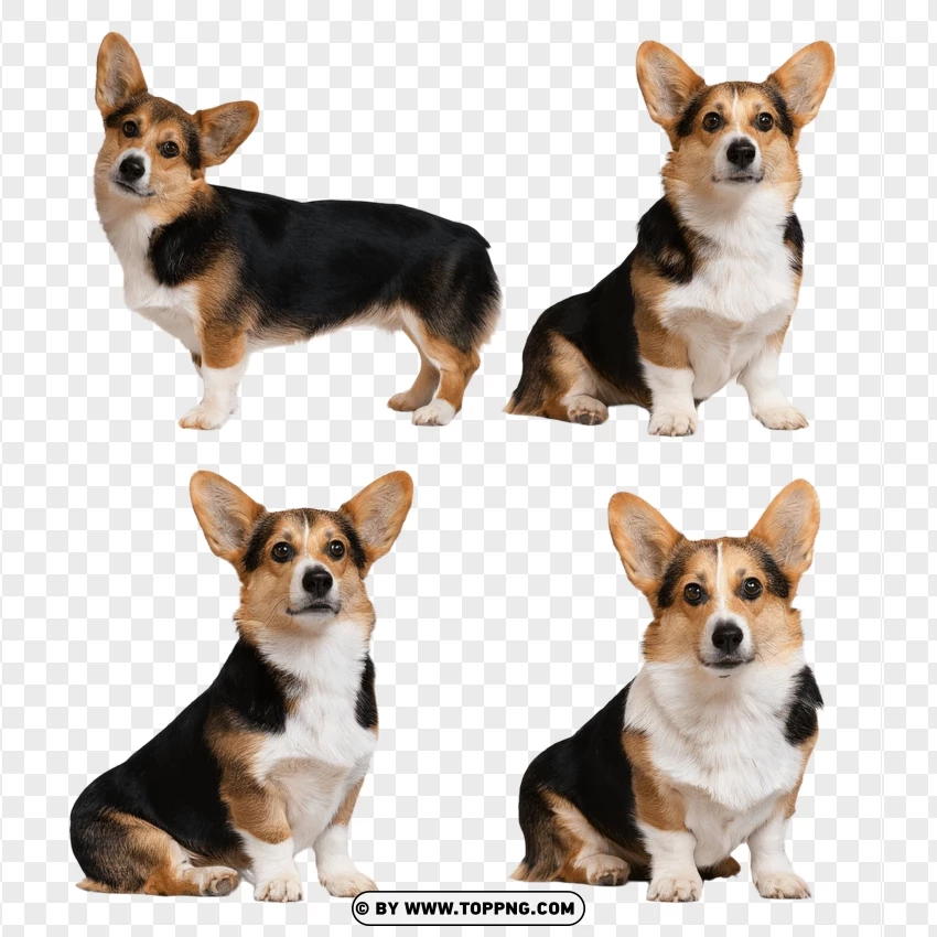 Single Corgi Dog In Sitting Pose PNG Transparent Background