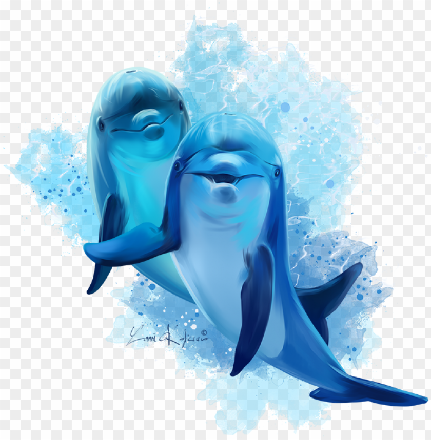 dolphins watercolor painti PNG transparent with Clear Background ID 230706