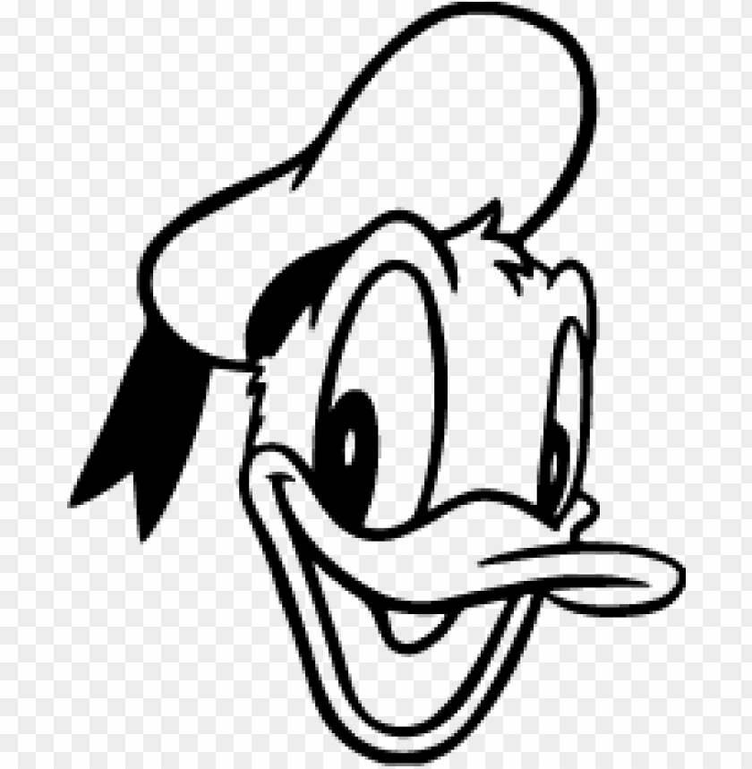 donald duck black and white clipart png photo - 66165