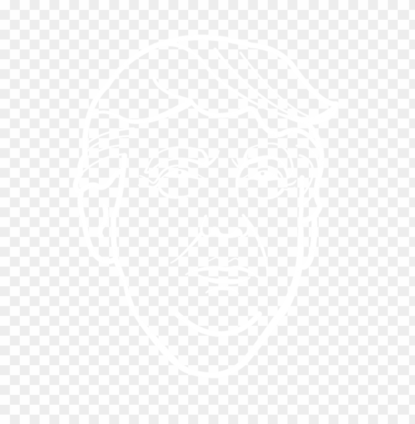 Donald Trump White Outline Drawing Face Head PNG Image With Transparent Background