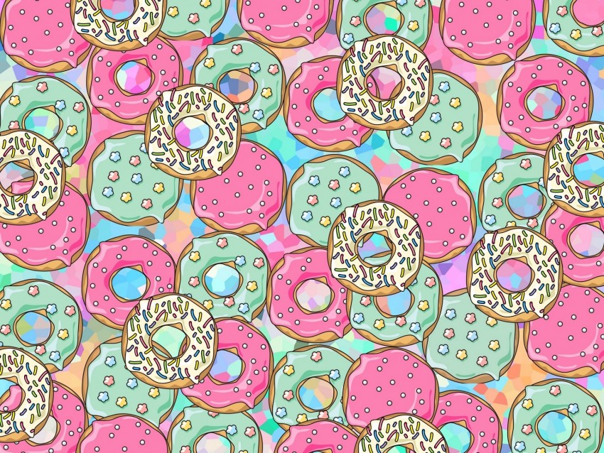donuts, patterns, sweet, colorful, texture