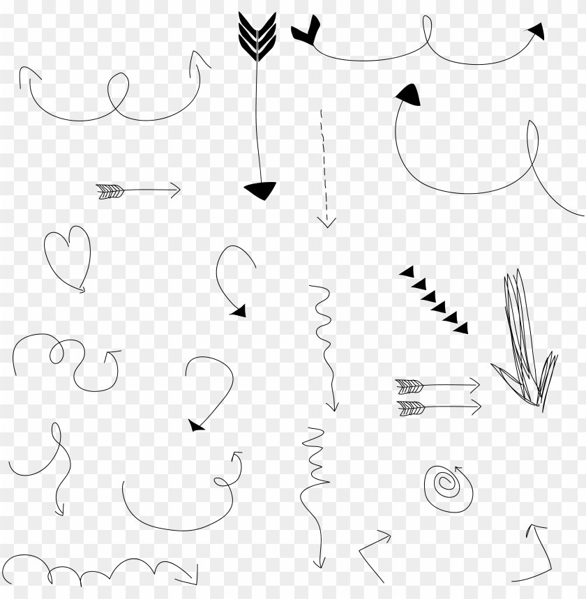heart doodle, doodle border, doodle, north arrow, long arrow, arrow clipart