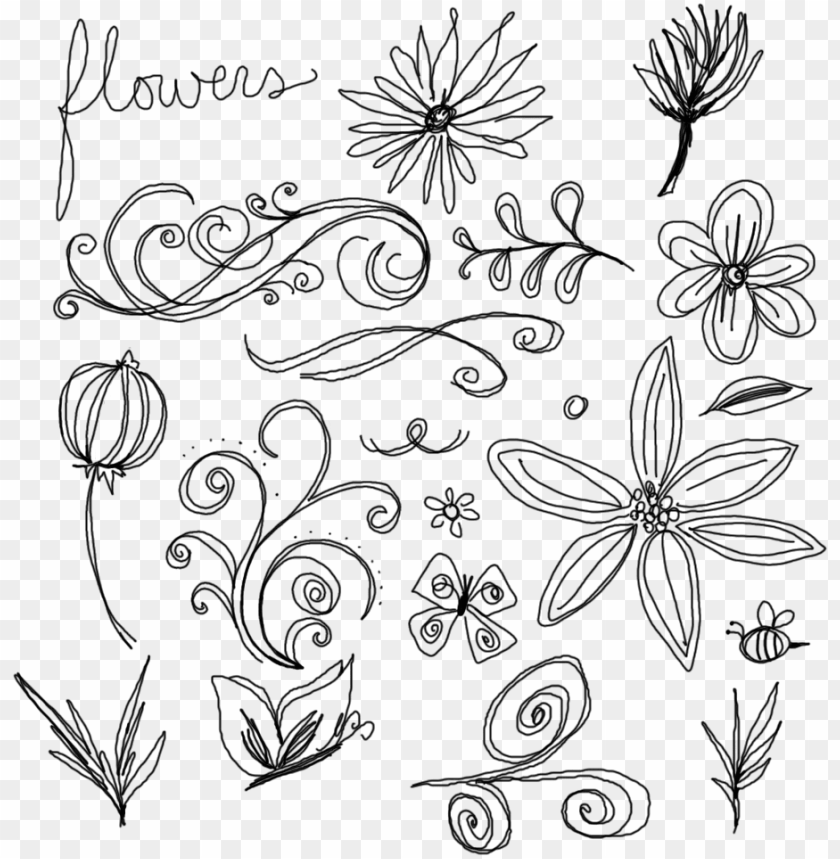 Free download | HD PNG doodle art flowers simple PNG image with ...