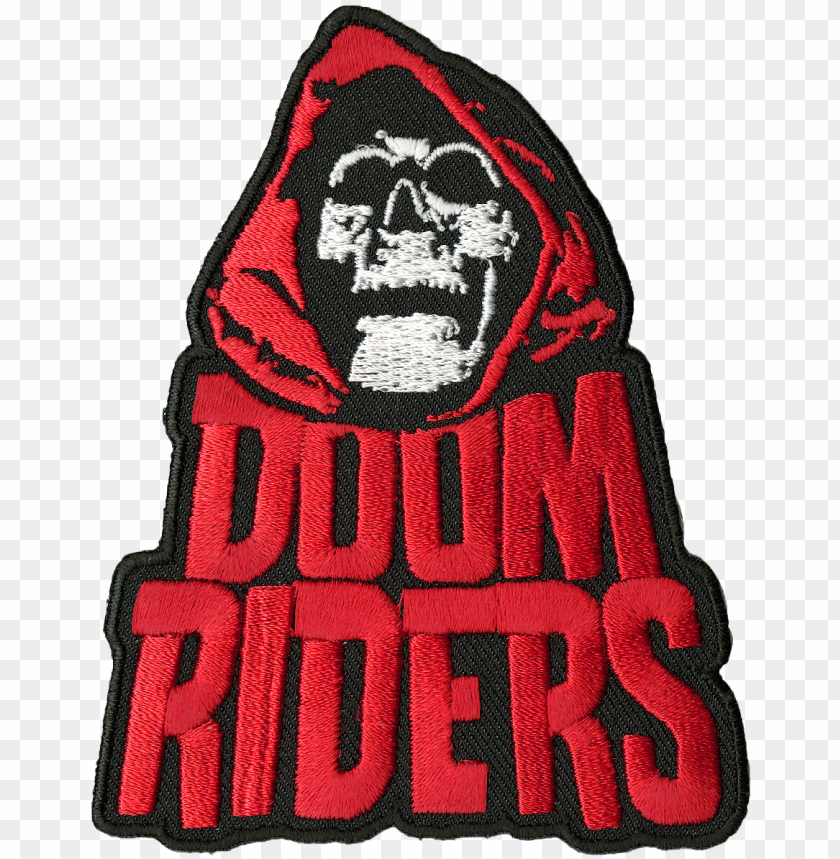 doomriders red reaper embroidered patch PNG transparent with Clear Background ID 444282