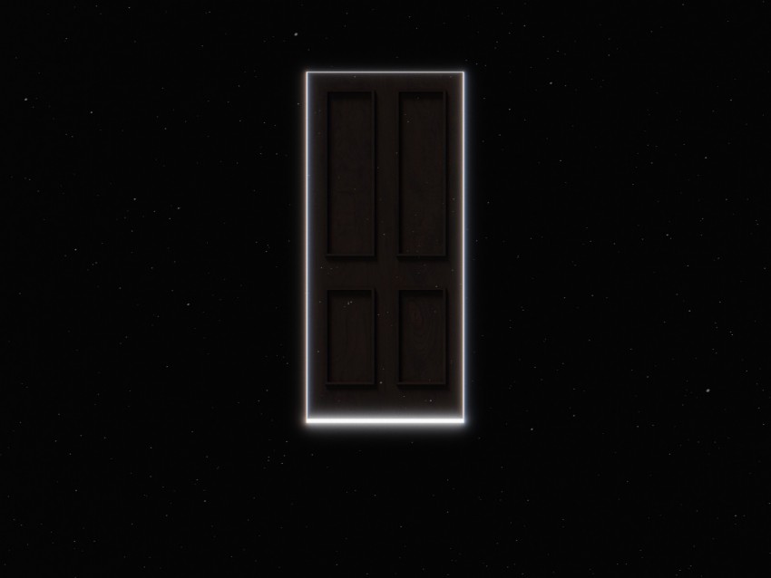 door, space, portal, dark, glow