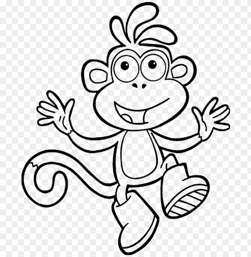 Dora The Explorer Boots Coloring Pages - Boots The Monkey Drawi PNG Transparent With Clear Background ID 264496