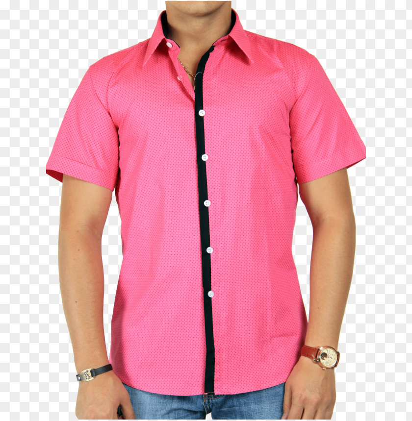 dot printed pink half shirt png - Free PNG Images ID 23551