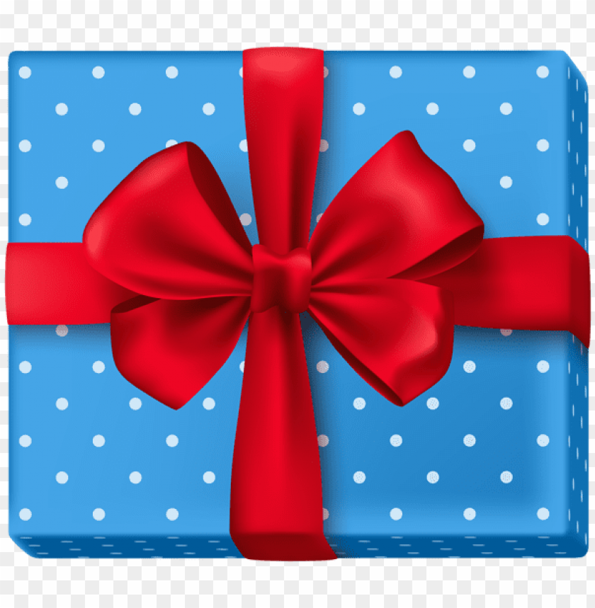 Dotted Gift Box Blue Clipart Png Photo - 50595