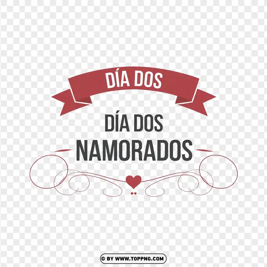 Dia Dos Namorados Heart Banner PNG Transparent Background