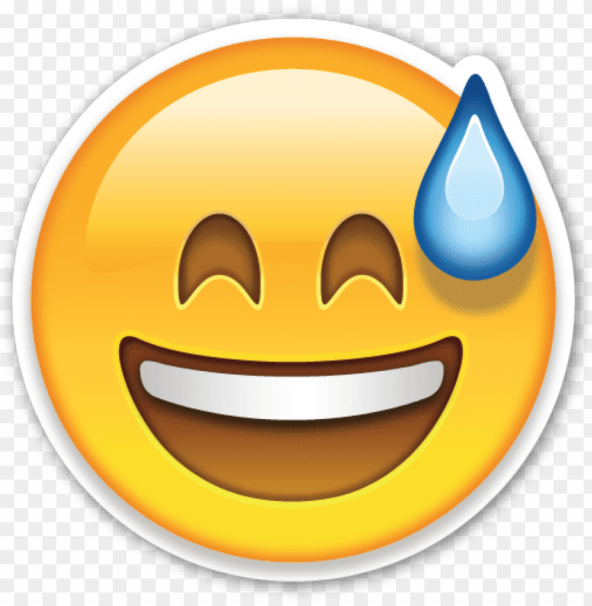 Download Emoji Free Grinning Face With Sweat Png Image With Transparent Background Toppng