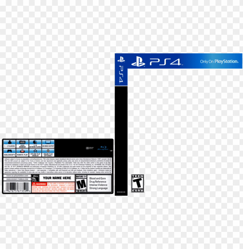 Download Png Playstation 4 Cover Template Png Image With