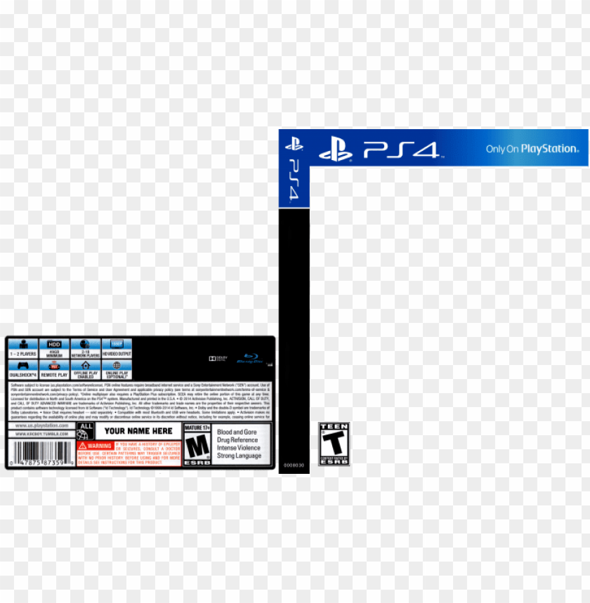 Download Png Playstation 4 Cover Template Png Image With Transparent Background Toppng - roblox download on ps4