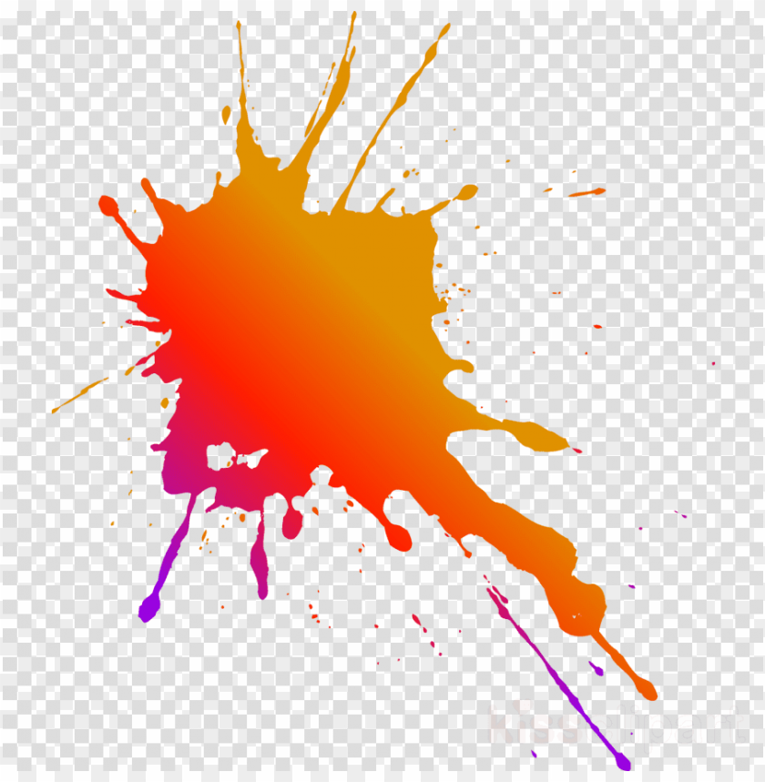 Download Splash Line Art Clipart Watercolor Painting - Splashed Orange Paint Png Image With Transparent Background | Toppng
