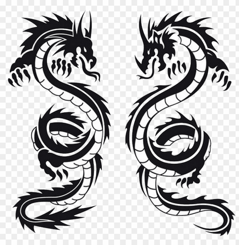 miscellaneous, tattoos, dragon double tattoo, 