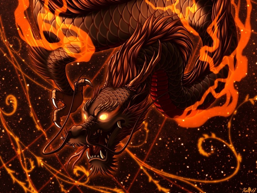 Download dragon, fire, art, flame, snake, fantastic png - Free PNG Images |  TOPpng