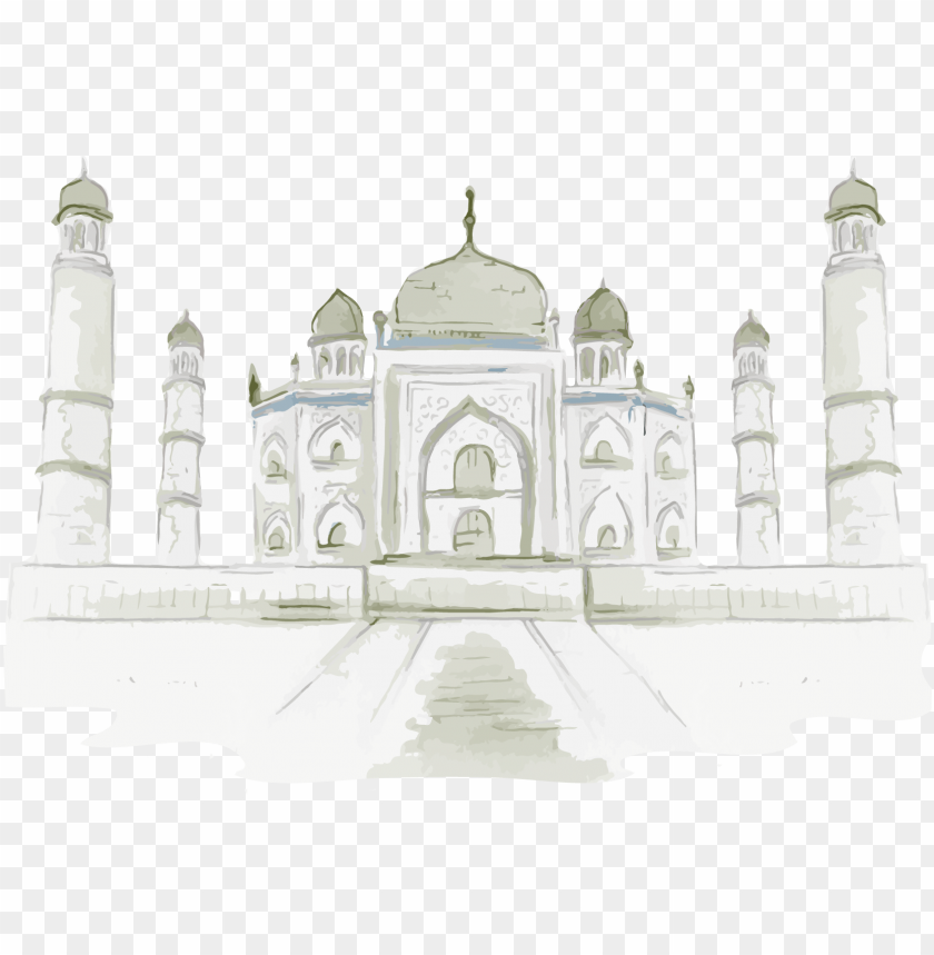 Drawing Digital Taj Mahal Shape Illustration Art PNG Image With Transparent Background