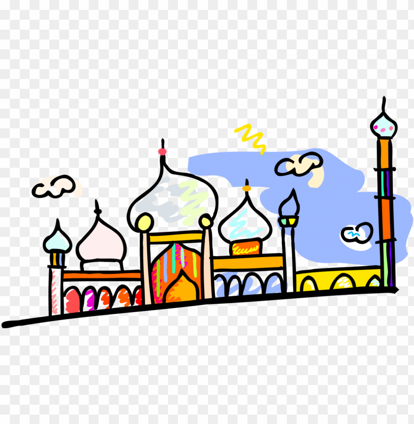 free PNG drawing painting cartoon mosque masjid artwork PNG image with transparent background PNG images transparent