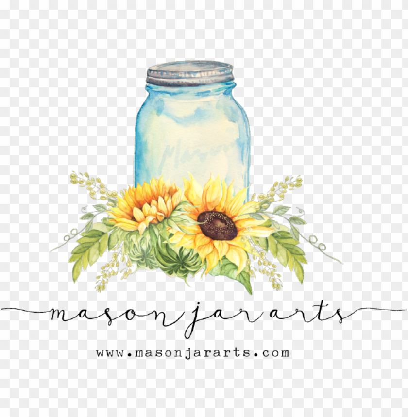 sunflower in mason jar clipart