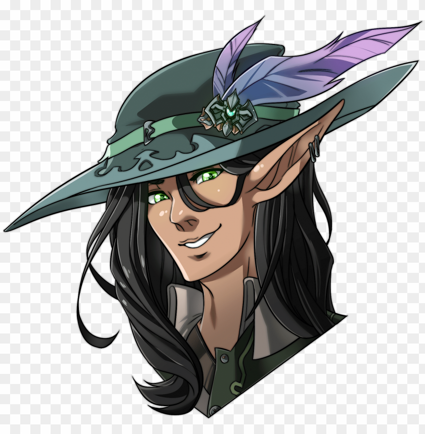 drew an elf bard headshot for a commission - male elf bard PNG image with transparent background@toppng.com