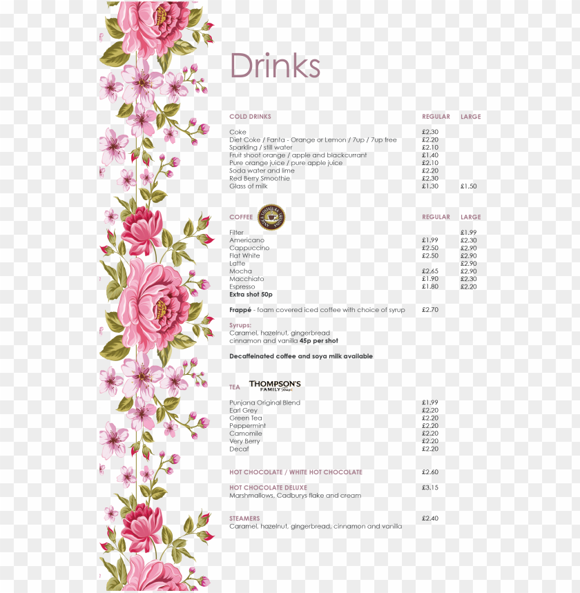 drinks menu - 55th birthday daughter, floral daughter birthday card PNG  image with transparent background | TOPpng