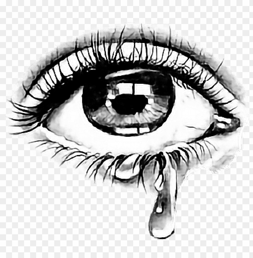 Sketch Of An Eye Crying