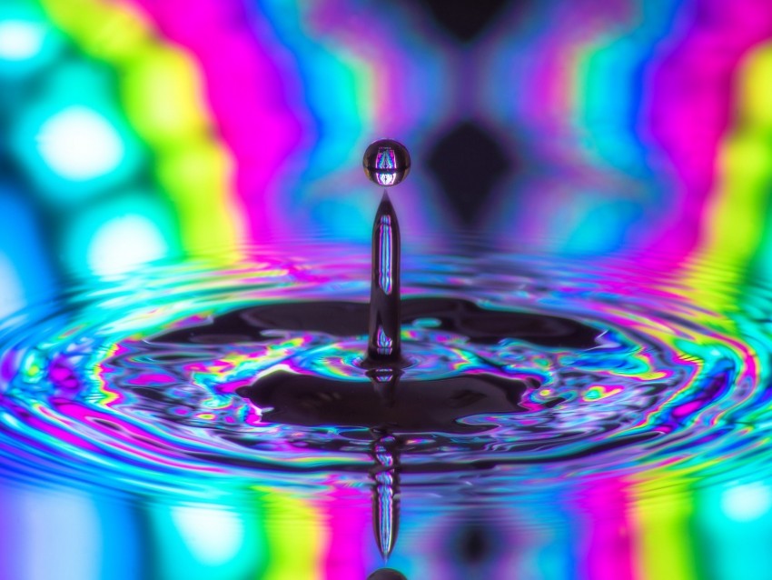 drop, circles, splash, colorful
