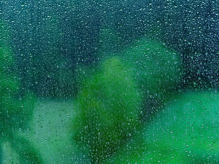 drops, glass, surface, wet, rain, transparent, green