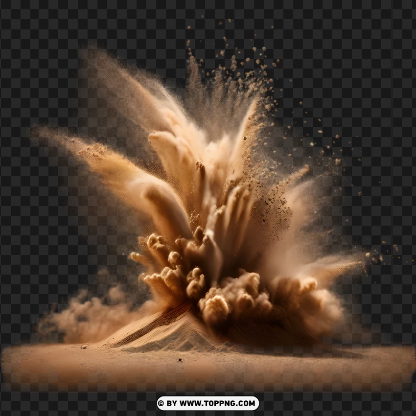 Dry Sand Explosion Effect PNG Transparent Background