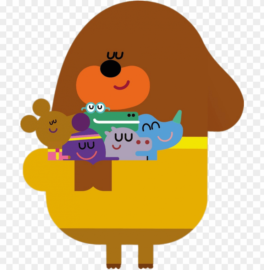 at the movies, cartoons, hey duggee, duggee hugging his friends, 