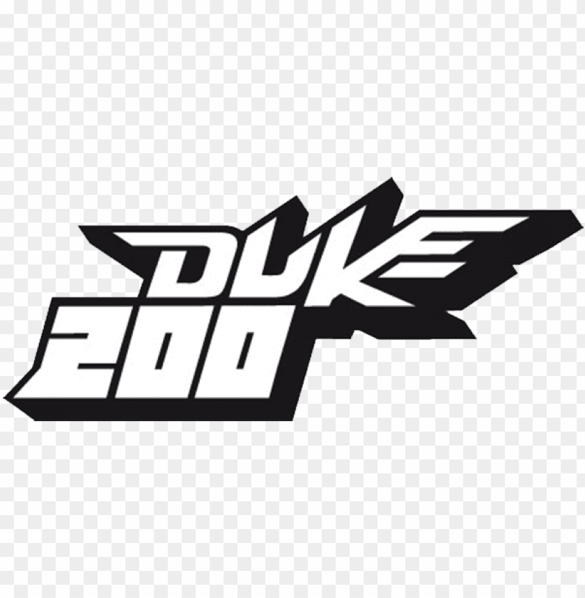 Duke 200 Bold Black And White Logo PNG Transparent Background