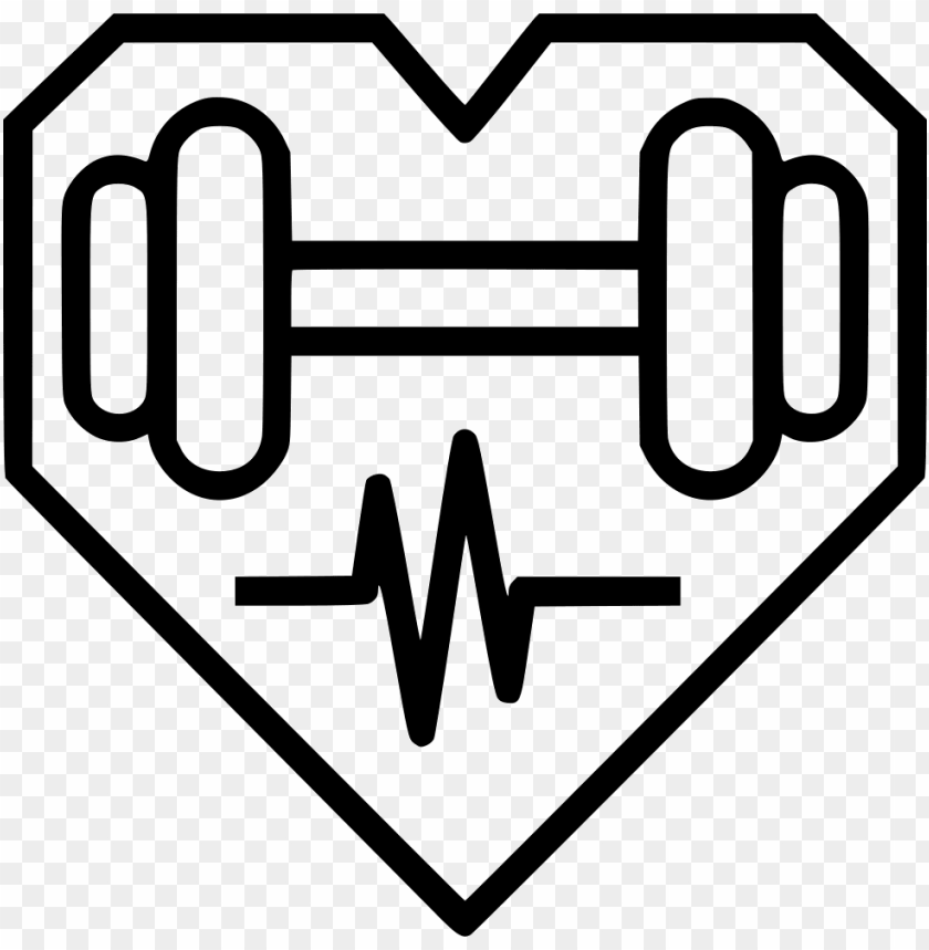 I love gym logo icon, fitness center, dumbell and heart. health