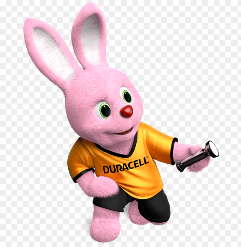 electronics, batteries, duracell bunny with a pocket lamp, 