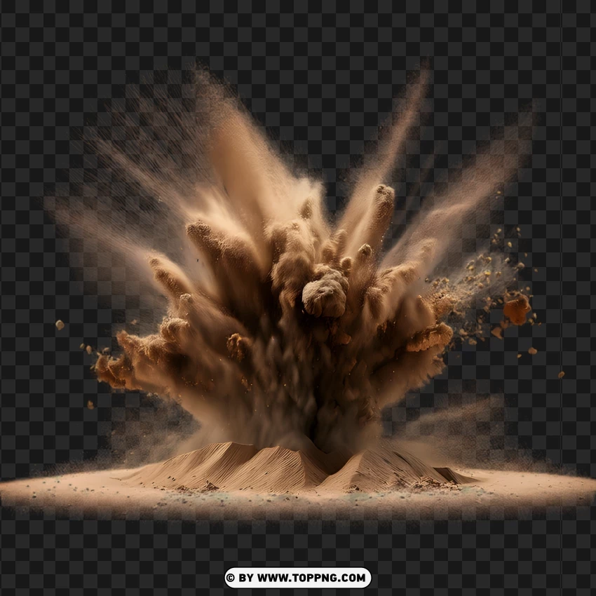 Dust And Dirt Sand Explosion Effect On Clear PNG Transparent Background