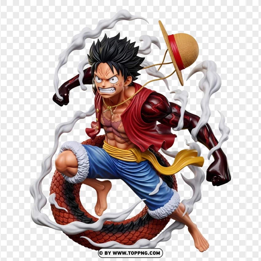 Dynamic 3d Luffy Gear 4 Transformation Illustration PNG Transparent Background