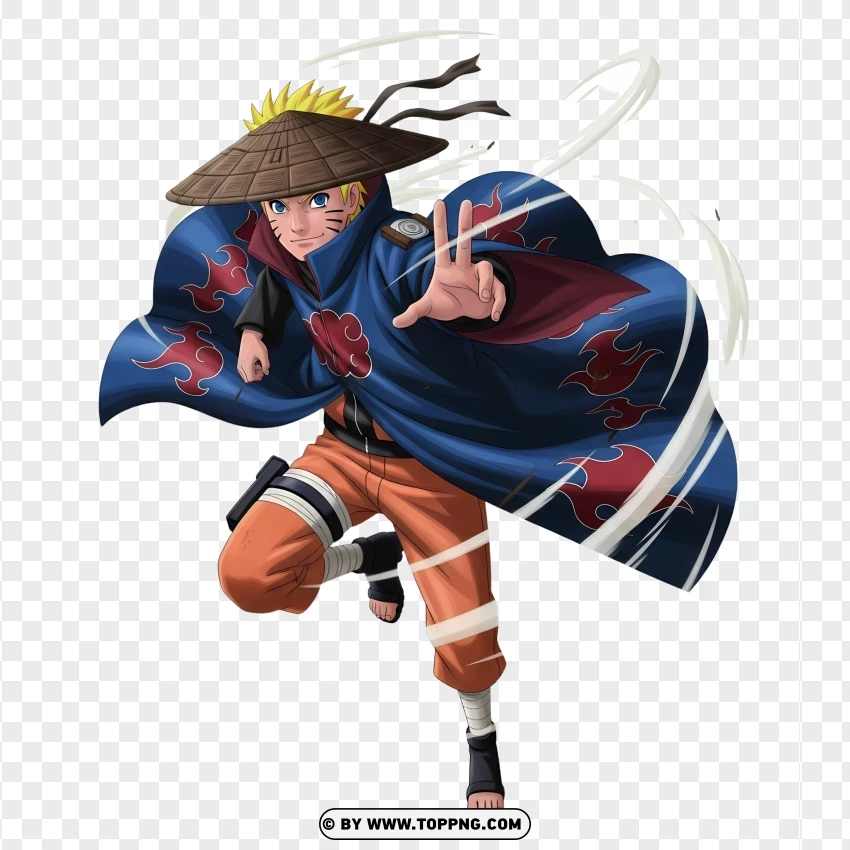 Dynamic 3d Naruto Uzumaki In Hokage Outfit PNG Transparent Background