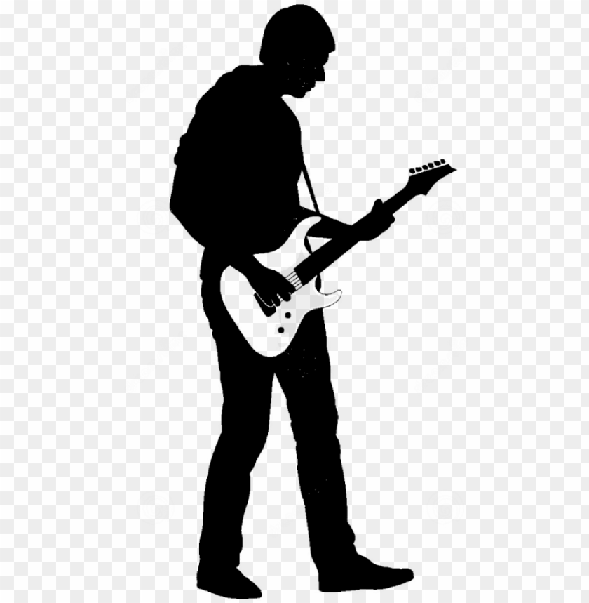 Each Artist Contributes An Original Piece Of Art In Man Playing Electric Guitar Silhouette Png Image With Transparent Background Toppng