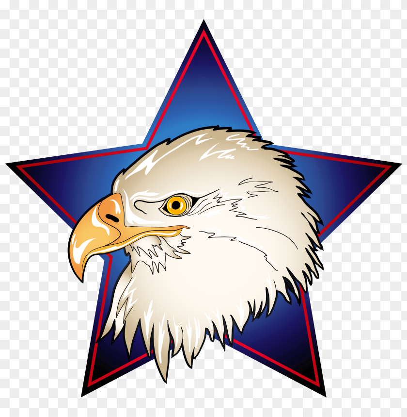 eagle, head, in, blue, star, transparent, png