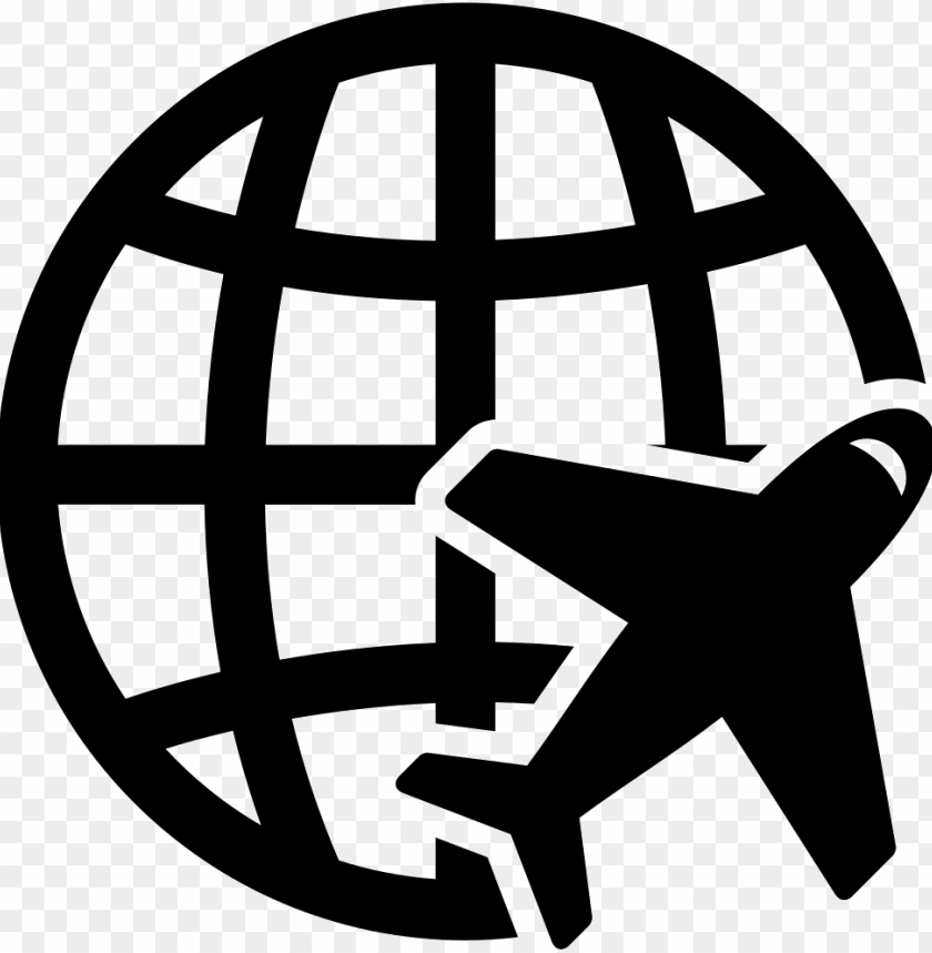 Earth Grid And Airplane Comments - Plane Globe Icon PNG Transparent With Clear Background ID 269928