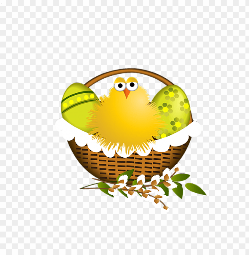 easter basket with chicken png images background -  image ID is 48038