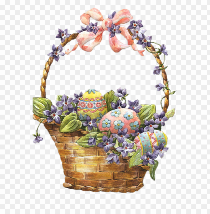 easter basket with eggs png images background -  image ID is 48039