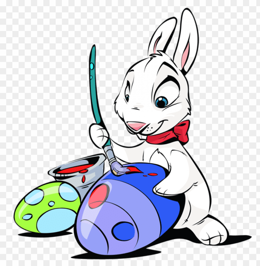 Easter Bunny Painting Eggs Transparent Png Images Background -  Image ID Is 50684