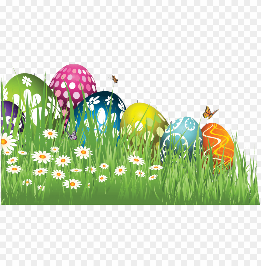 Easter eggs on grass 8489747 PNG