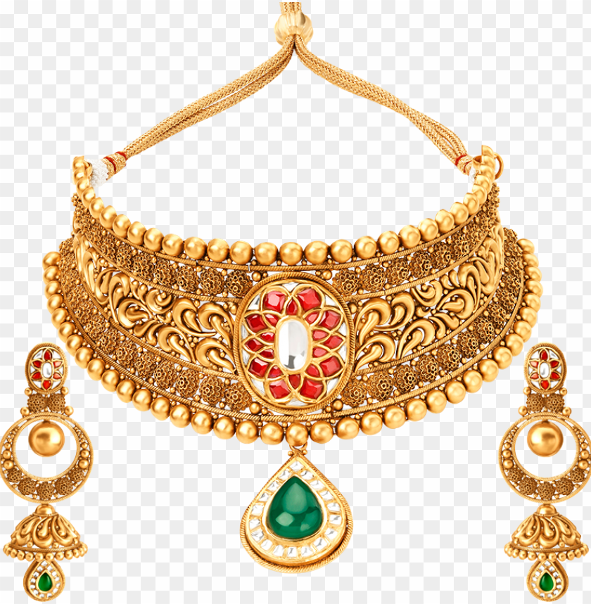 ecklace jewellery set png image - gold jewellery set PNG image with  transparent background | TOPpng