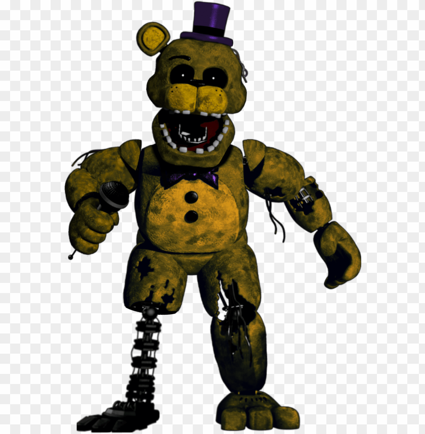 Editwithered Fredbear Fnaf Withered Freddy Full Body Png Image With Transparent Background Toppng