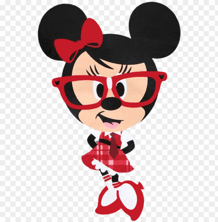 eek clipart cute - nerd minnie mouse PNG image with transparent background.