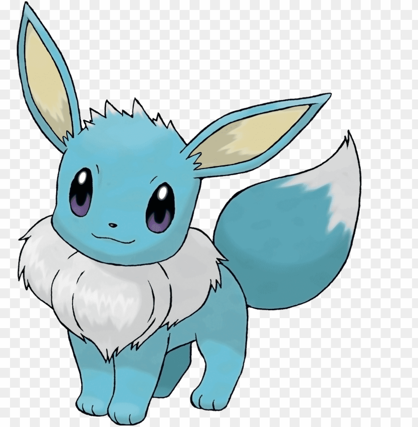 Eevee Vaporeon Recolor - Pokemon Eevee Evolutions PNG Transparent Background